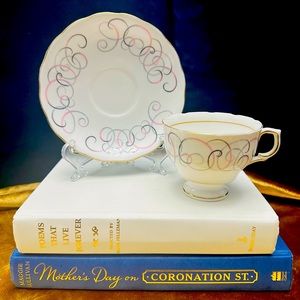 Vintage Colclough abstract teacup and saucer set.